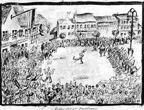 Karykatura parady żołnierskiej